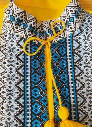 Жовта вишиванка для хлопчика 6 років зріст 116 см