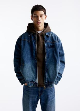 Джинсова куртка, бомбер lee pull&bear на блискавці