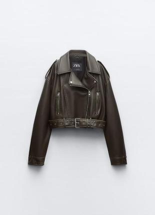 Укороченная куртка косуха zara