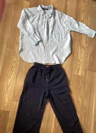 Льняной костюм zara
