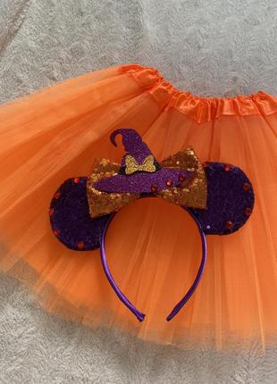 Костюм для хеллоуин , обруч на голову и юбка ,обручи для детей , обруч для костюма , костюм карнавальный