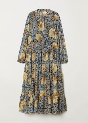 Шифонова широка сукня максі з принтом william morris & co. x h&m6 фото