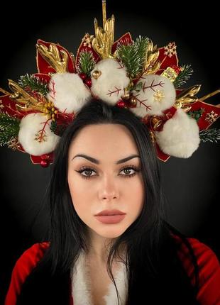 Обруч снежки новогодние