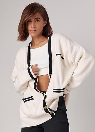 Женский кардиган на пуговицах оверсайз,кофта,свитер,шанель,жіночий подовжений кардиган на ґудзиках