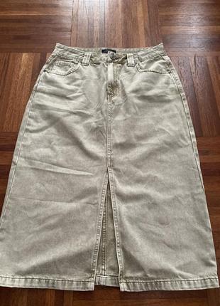 Нова довга спідниця з вареного деніму manor 38 m німеччина 🇩🇪