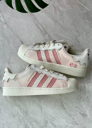 Женские кроссовки adidas superstar cappucino pink