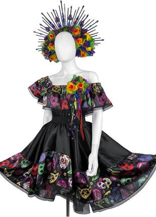 Костюм santa muerte цветной с аксессуарами