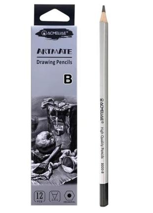 Олівці чорнографітні b artmate acmeliae 12шт