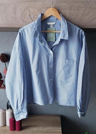 Женская рубашка, оверсайз, рубашка в полоску.