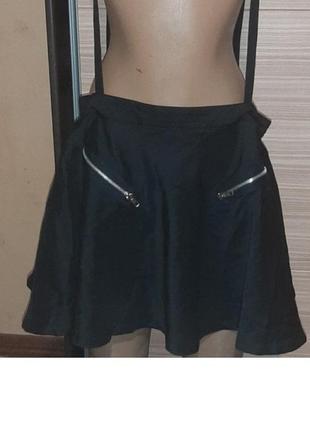 Новая юбка клеш на подтяжках комбинезон l xl xxl