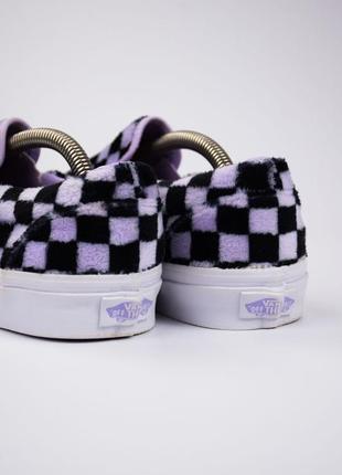 Vans slip-on fluffy вансы пушистые низкие слип-он в шашку5 фото