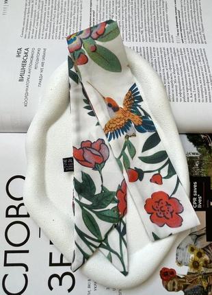 Лента твилы с цветочками и птичками🌸