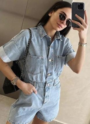Джинсовый комбинезон zara (s) новый