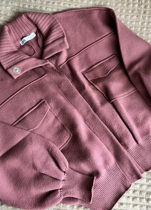 Кардиган бомбер вязаный от zara
