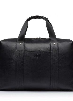 Сумка дорожная для мужчин кожаная черная bags4life man 6730