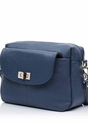 Сумка женская из натуральной кожи синяя vito torelli 1014 1082