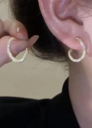 Серьги нержавеющие с камушками