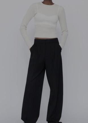 Шикарні жіночі штани брюки довгі базові широкі zara s/m