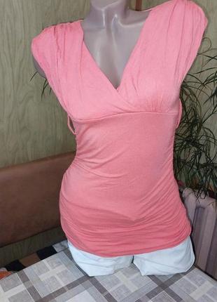 Удлиненная маечка персикового цвета