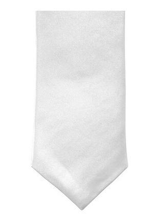 Белый галстук классика узкий 5 см.
