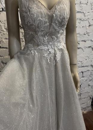 Весільна нова сукня вечірня біла з блискітками bridal secret