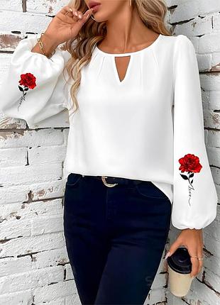 Блузка блуза софт сорочка принт