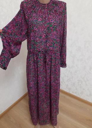 Шикарное шифоновое платье на подкладке