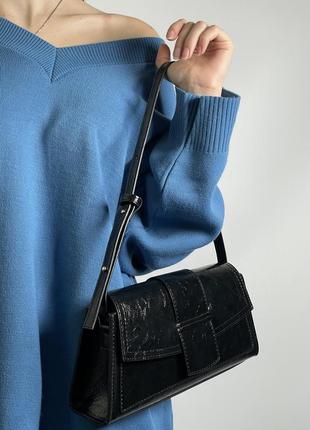 Сумочка рептилія чорна