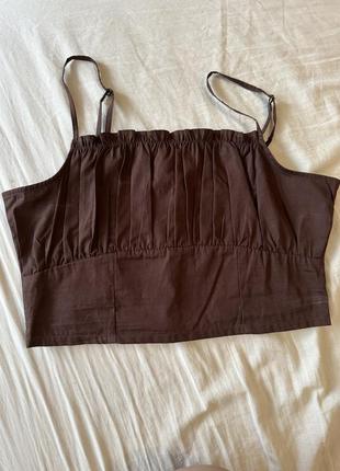 Новий коричневий легкий топ h&m