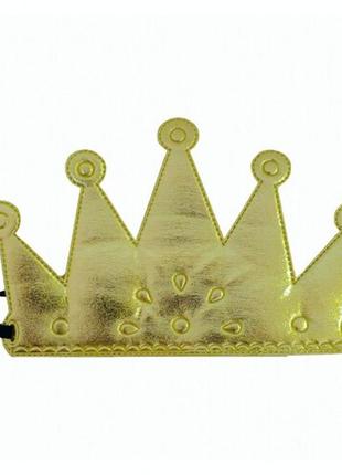 Корона little princess золотистая на резинке из мягкой ткани