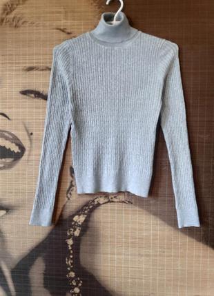 Гольф/50%віскоза/сірий плетіння "коси" stradivarius