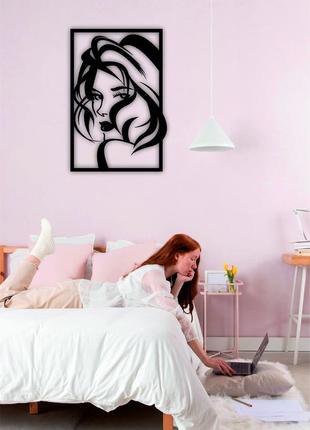 Картина из дерева "girl face 2" декоративное панно на стену деревянный настенный декор
