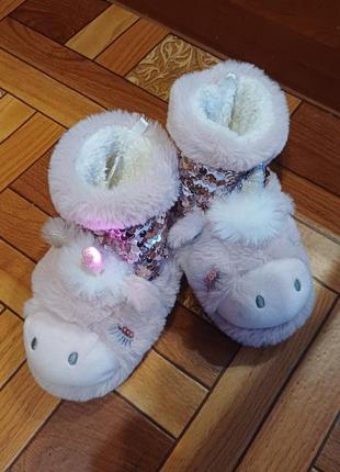Дитячі домашні капці единоріг
