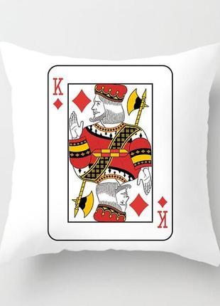 Роскошная наволочка с принтом короля 40х40 покер5 фото