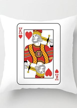 Роскошная наволочка с принтом короля 40х40 покер6 фото