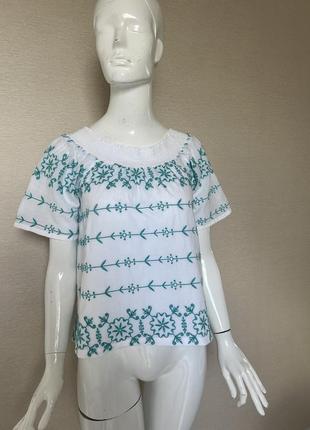 Легкая хлопковая блуза с вышивкой white stuff