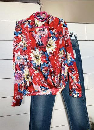 Блуза на запах в квіти  vero moda