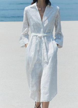 Zara -60% 💛 платье этно вышивка роскошная коттон стильная xs, s, m, l