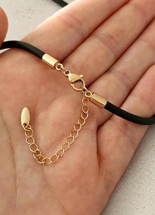 Набір: каучук і хрестик, позолота, каучуковий шнур, шнурок