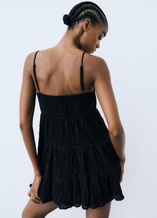 Платье сарафан zara черный короткий распродаж9 фото