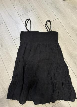 Платье сарафан zara черный короткий распродаж2 фото