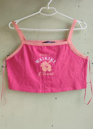 Оригинальная женская майка топ primark турочница кроп топ трикотаж