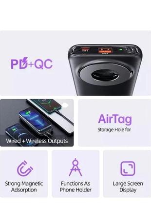 Повербанк usams 20w 10k power bank magsafe беспроводная зарядка iphone7 фото