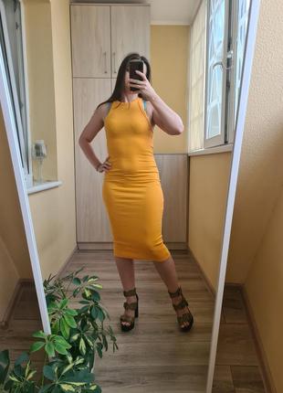 Стильное платье в рубчик от zara