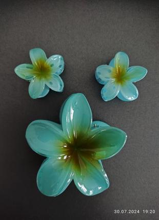 Комплект заколок 3 шт (голубой)