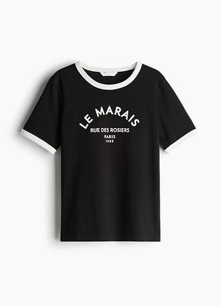 Топ футболка черная женская хм hm h&m 1247471002 оригинал ✅ xs s m l xl xxl