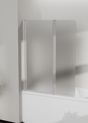 Скляна шторка для ванни avko glass  60+40x140 silver матова