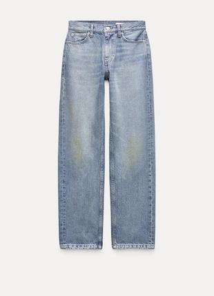 Коллекция zw джинсы с прямыми полями с средней постанью zara