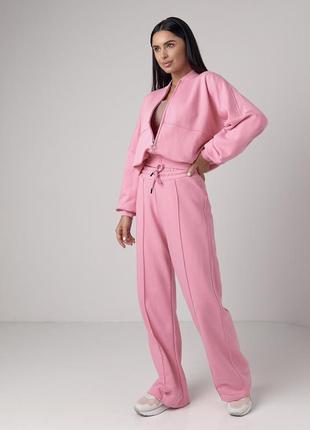 Спортивний костюм з прямими штанами та кофтою на блискавці