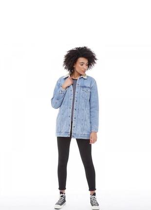 Levi's premium женская джинсовая удлиненная куртка шерпа